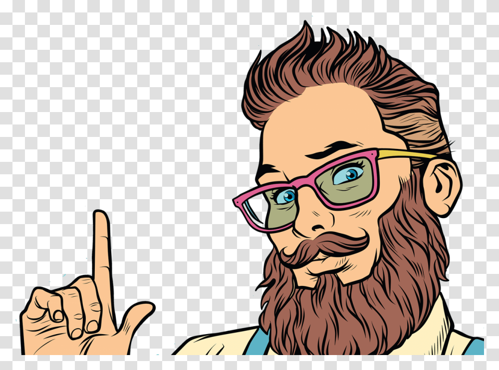 Hipster Man Beard Portrait Vector, Face, Person, Goggles, Accessories Transparent Png