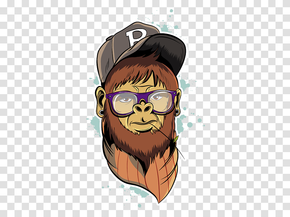 Hipster Monkey, Face, Drawing, Doodle Transparent Png