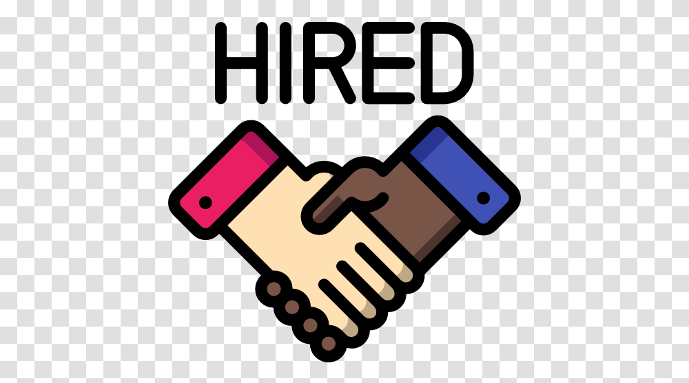 Hired Hired Employment, Hand, Handshake, Business Card, Paper Transparent Png