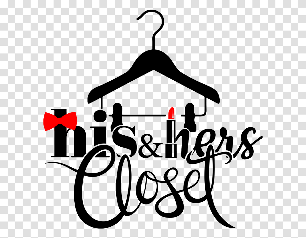 His Amp Hers Closet Logo Hanger With Clip Clipart, Lipstick, Cosmetics, Outdoors, Tie Transparent Png