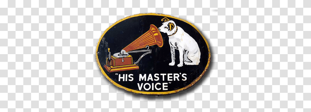 His Master's Voice Vintage Sign Stickpng Dog, Label, Text, Disk, Dvd Transparent Png