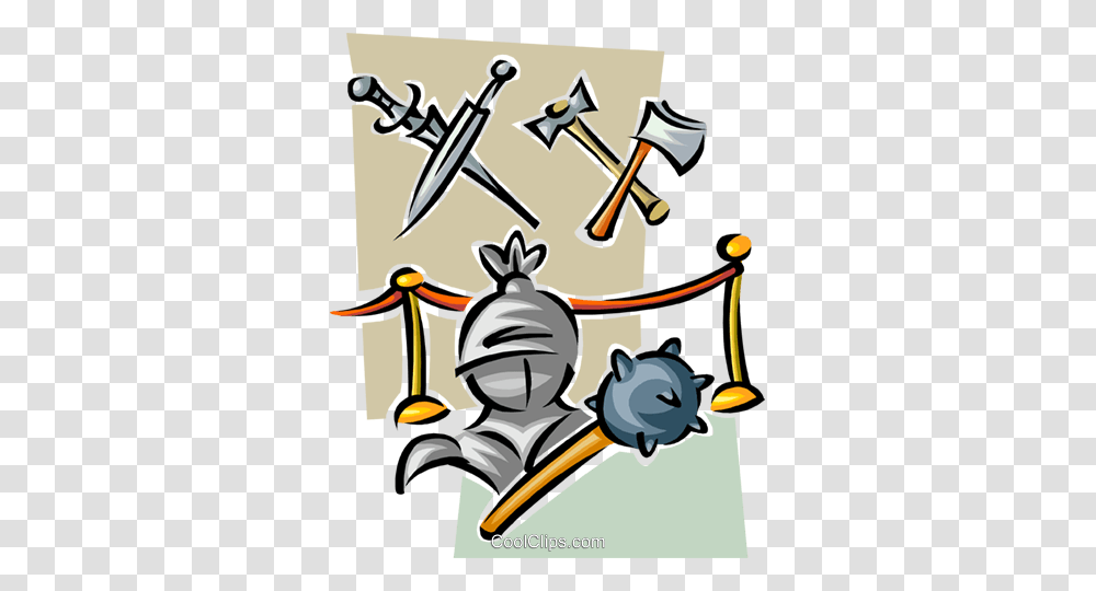 Historic Weapons Royalty Free Vector Clip Art Illustration, Knight, Armor, Doodle, Drawing Transparent Png