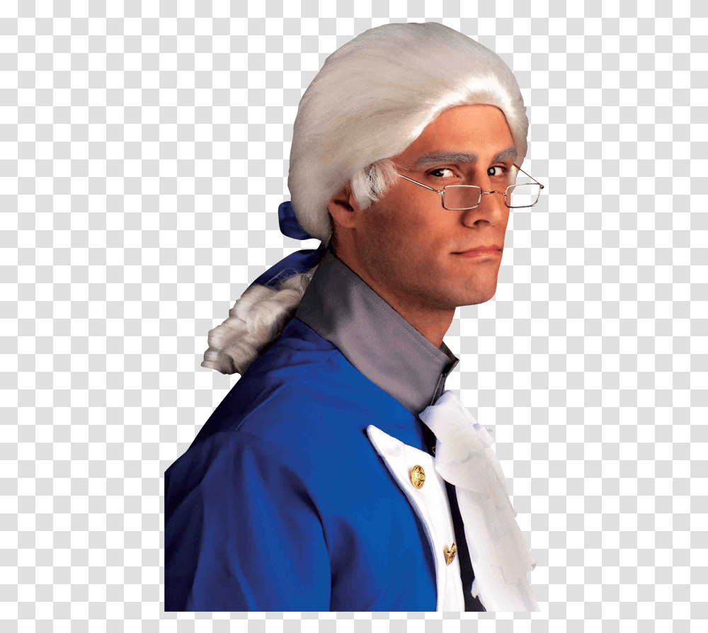 Historical White Wig Founding Fathers With Ponytails, Person, Glasses, Finger, Logo Transparent Png