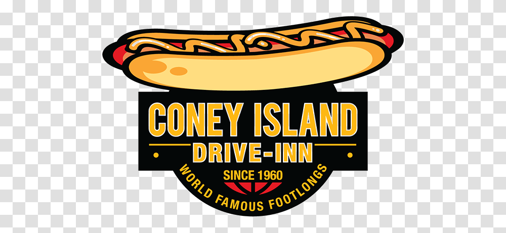 History Coney Island Drive Inn, Hot Dog, Food, Label Transparent Png