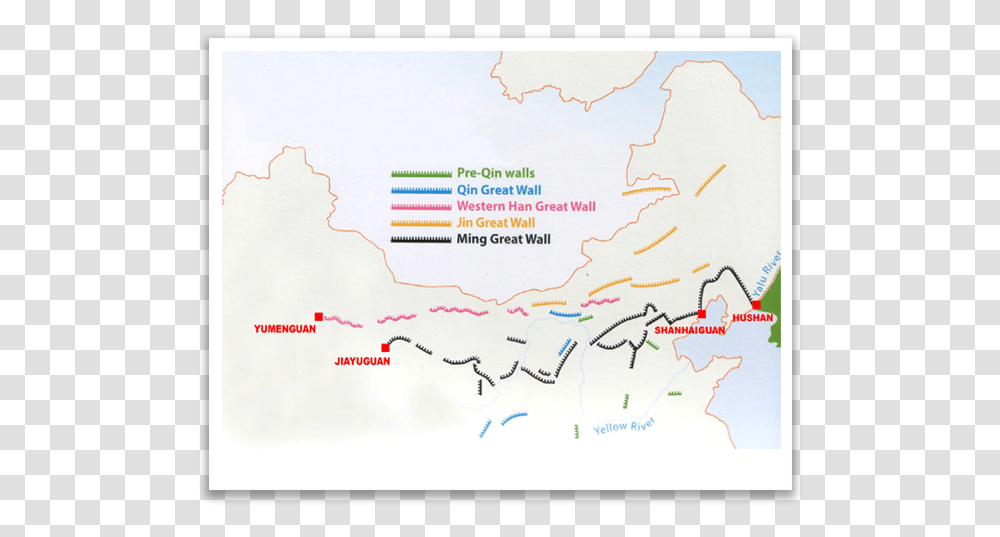 History Of The Great Wall Of China Map, Diagram, Plot, Atlas, Bush Transparent Png