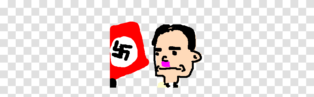 Hitler Head With Pink Mustache Next To Nazi Flag Drawing, Face, Poster Transparent Png