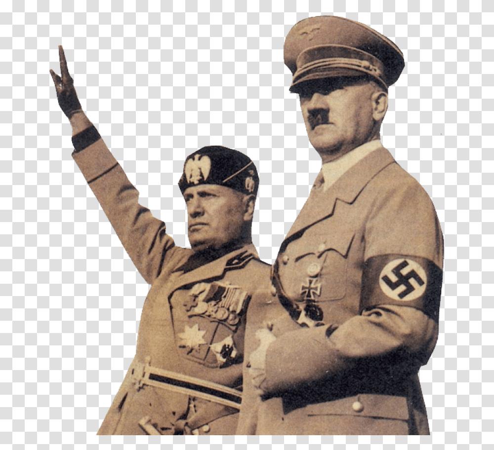 Hitler Image Mussolini Vs Hitler, Military, Military Uniform, Person, Human Transparent Png