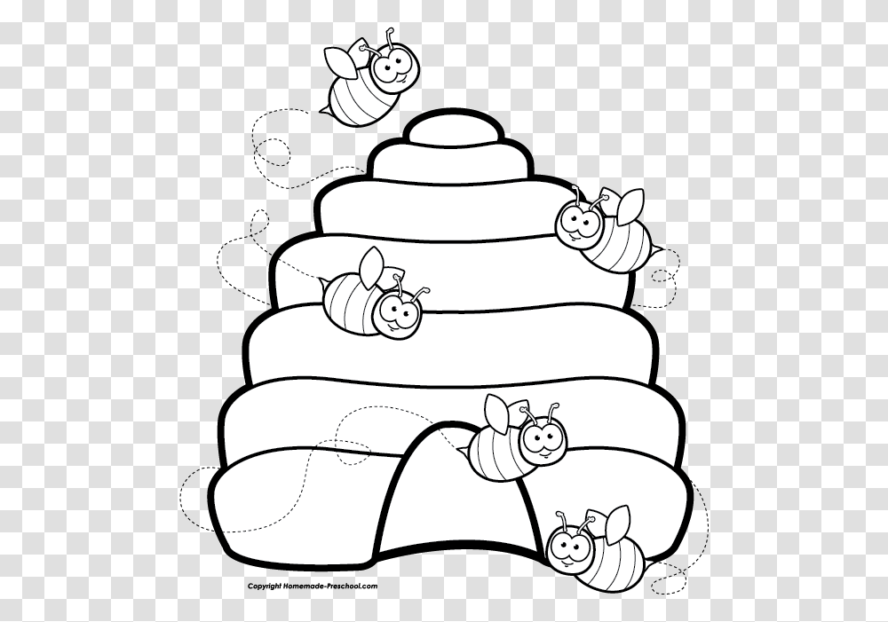Hive Of Bees Clipart, Cake, Dessert, Food, Drawing Transparent Png