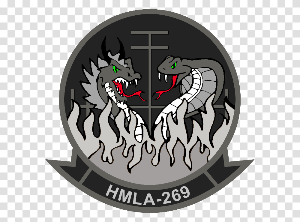 Hmla 269 New Patch Bw Hmla 269 Marine Corps, Emblem, Logo, Trademark Transparent Png