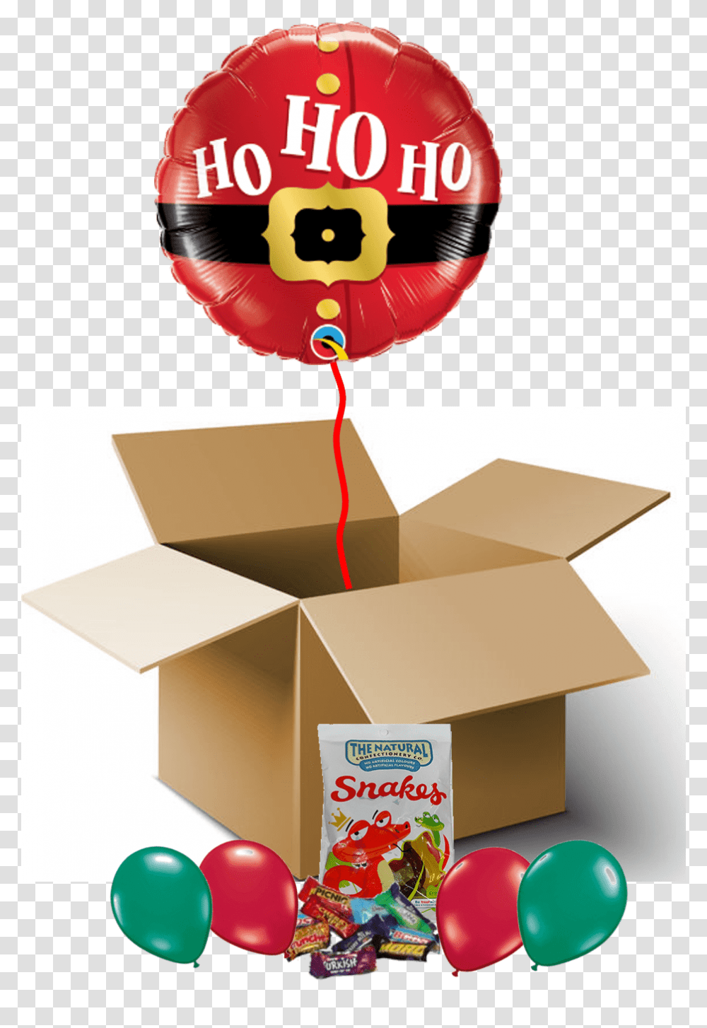 Ho Ho Ho Balloon In A Box, Cardboard, Carton, Package Delivery Transparent Png