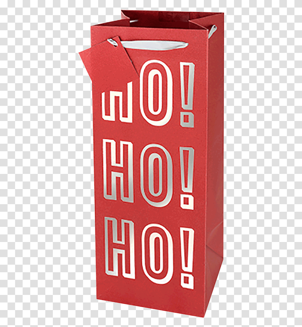 Ho Ho Ho Holiday Gift Bag Carmine, Alphabet, Beverage Transparent Png
