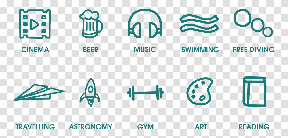 Hobbies And Interest Icons, Alphabet, Number Transparent Png