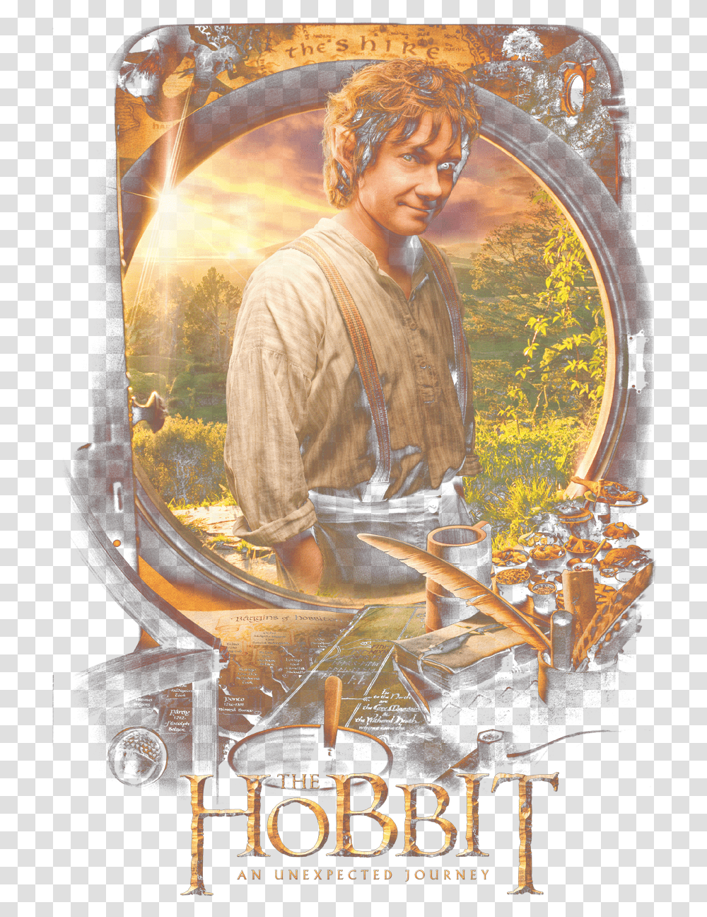 Hobbit An Unexpected Journey Bilbo Baggins Teaser, Person, Human, Poster, Advertisement Transparent Png