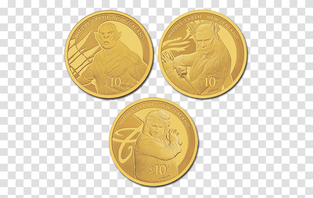 Hobbit Thranduil Coin, Gold, Person, Human, Money Transparent Png