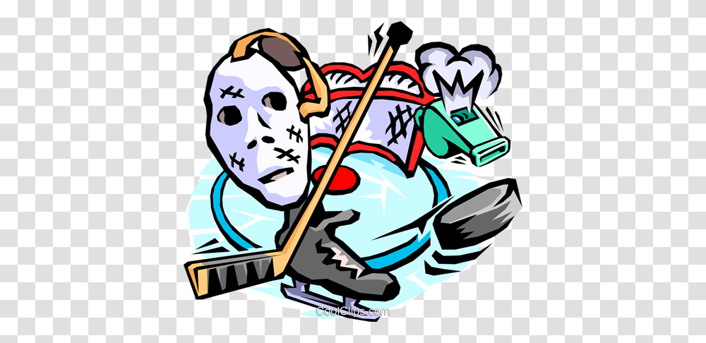 Hockey Goalie Mask Stick Whistle Royalty Free Vector Clip Art, Outdoors, Dynamite, Nature, Leisure Activities Transparent Png