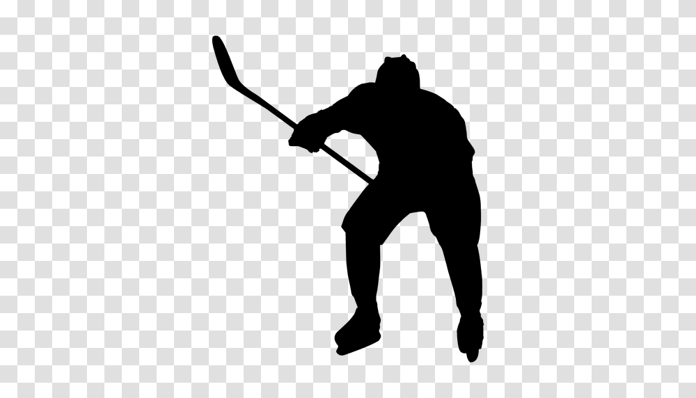 Hockey Player Shoot Silhouette, Person, Human, Bow, Fireman Transparent Png