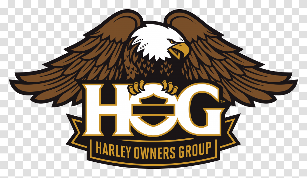 Hog Harley Owners Group Logo, Symbol, Trademark, Eagle, Bird Transparent Png