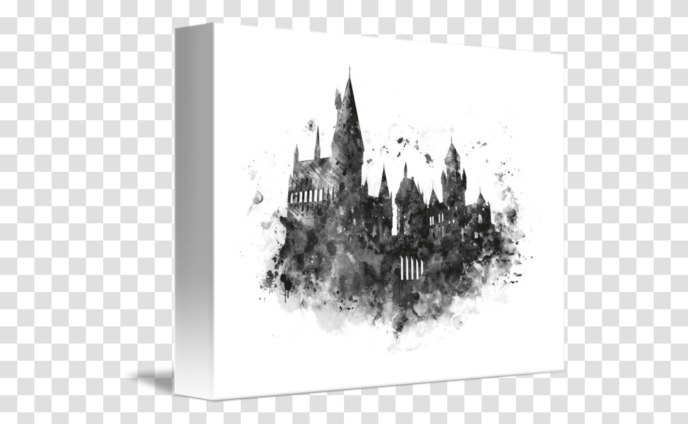 Hogwarts By Monn Print Castle Watercolor Harry Potter Castle Drawing, Sketch, Doodle, Spire, Tower Transparent Png
