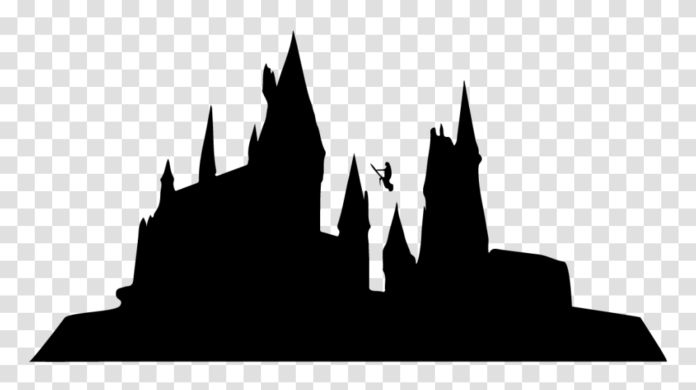 Hogwarts Outline Silhouette, Gray, World Of Warcraft Transparent Png