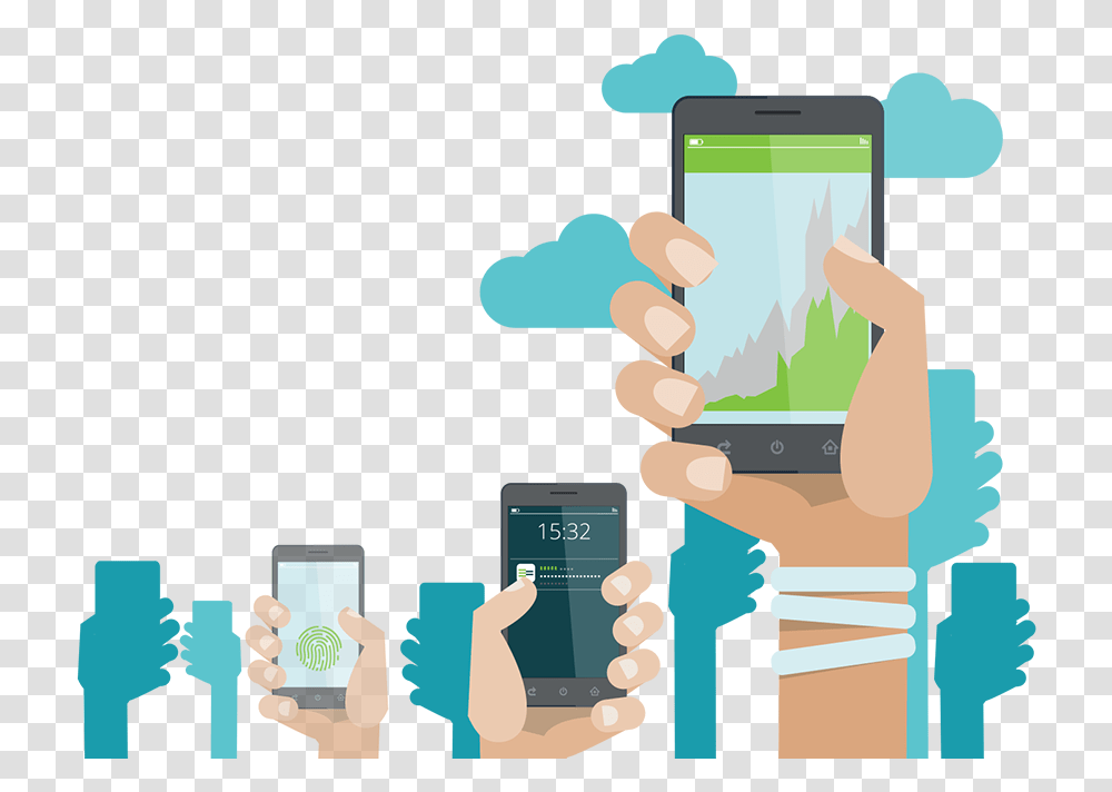 Holding Cell Phone Hands Holding Mobiles Illustration Mobile Phone, Beverage, Bottle, Drinking, Tin Transparent Png