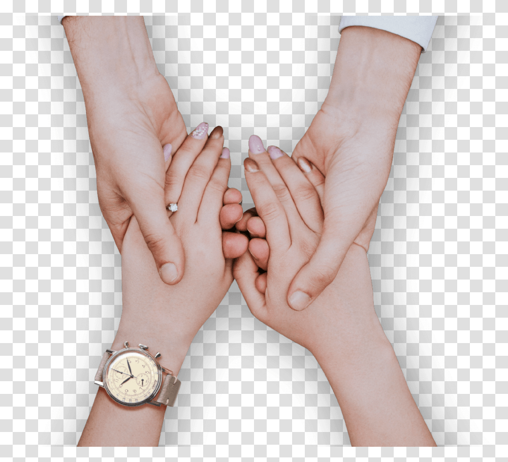 Holding Hands Girl, Person, Human, Wristwatch, Finger Transparent Png