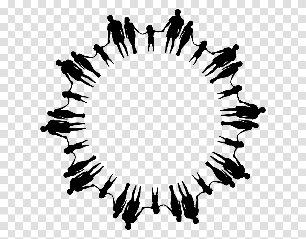 Holding Hands In Circle Silhouette, Gray, World Of Warcraft Transparent Png