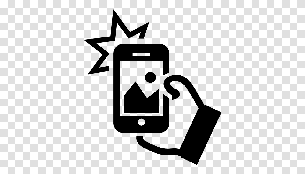 Holding Personal Selfies Phone Hand Selfie Icons Image, Electronics, Sign, Recycling Symbol Transparent Png