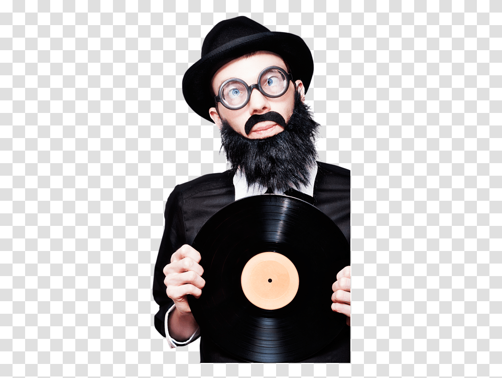 Holding Record, Face, Person, Glasses, Hat Transparent Png