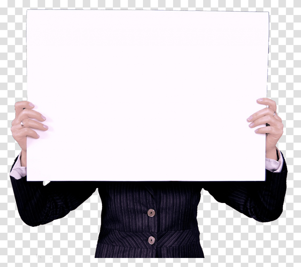 Holding Sign, White Board, Person Transparent Png