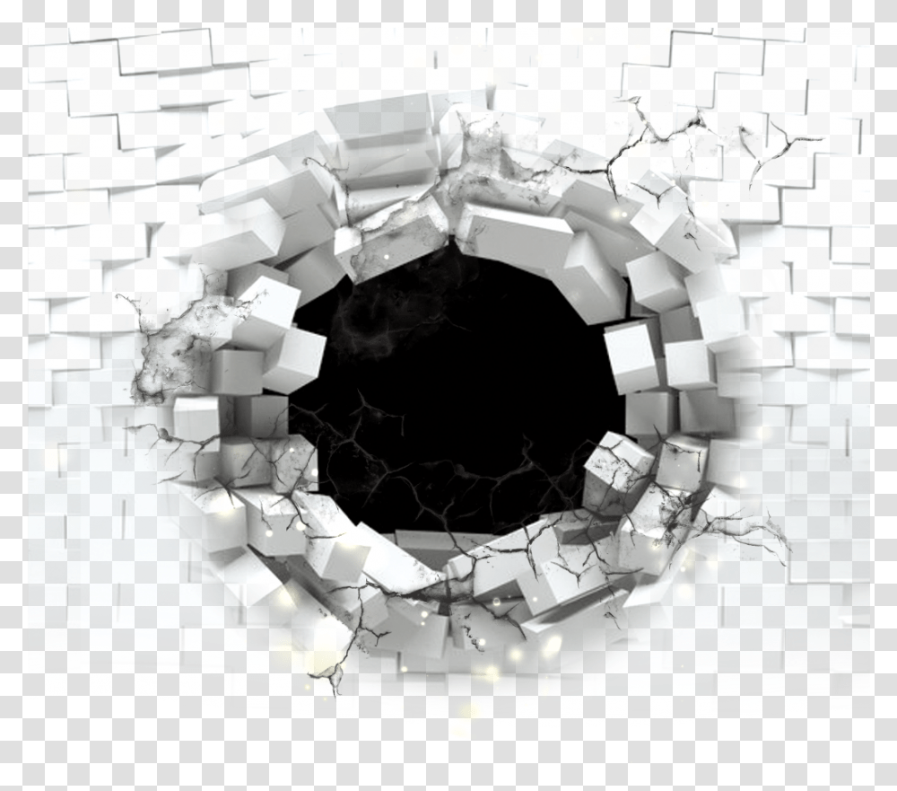 Hole Brickwall Portal Broken Bricks Effects Effect Hole In Wall Transparent Png