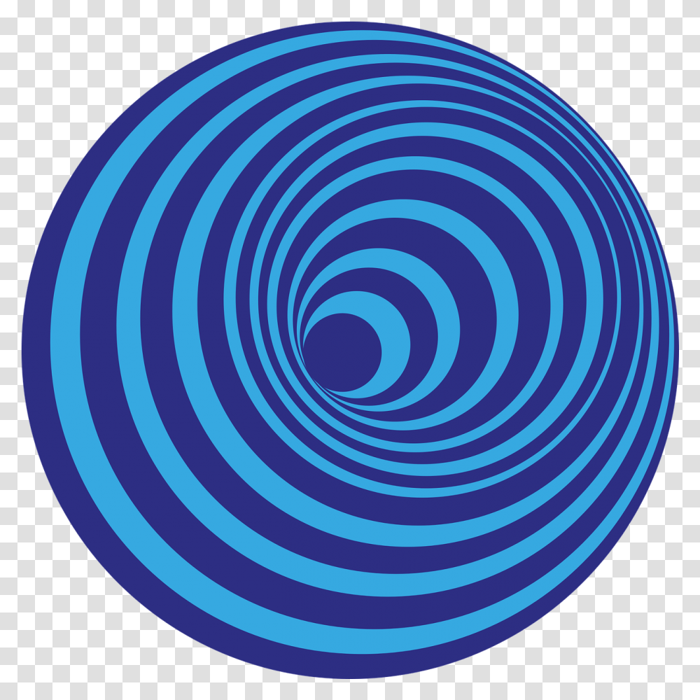 Hole Hill Blue Light Optical Illusion Circle, Spiral, Rug, Coil Transparent Png