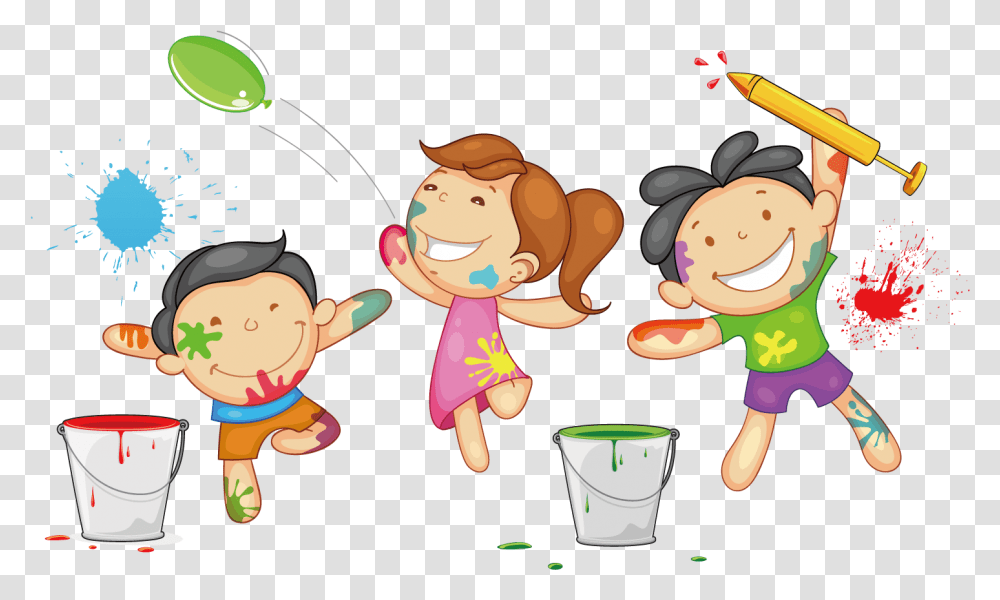 Holi Children Hq Image Free Clipart Funny Holi Wishes, Elf, Graphics, Toy, Girl Transparent Png