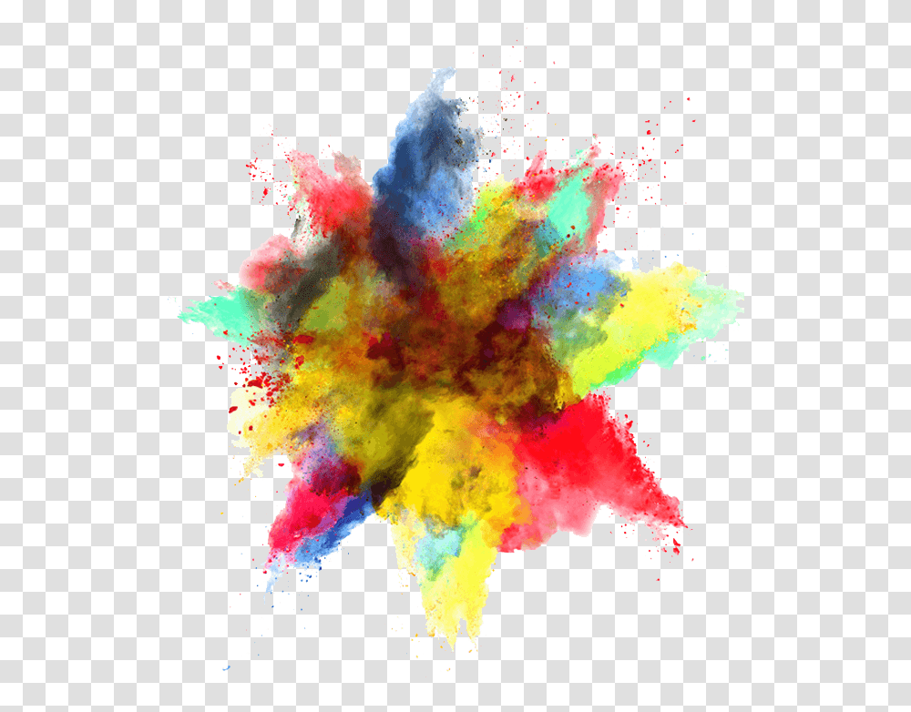 Holi Colour Splash Color Powder Explosion, Ornament, Pattern, Fractal Transparent Png