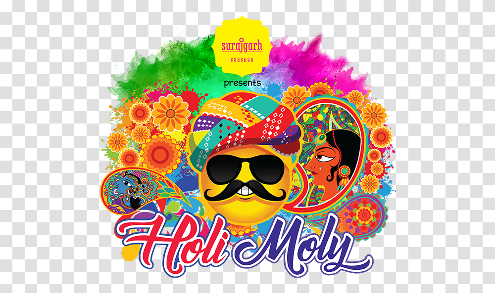 Holi Event In Gurgaon 2019, Sunglasses, Advertisement Transparent Png