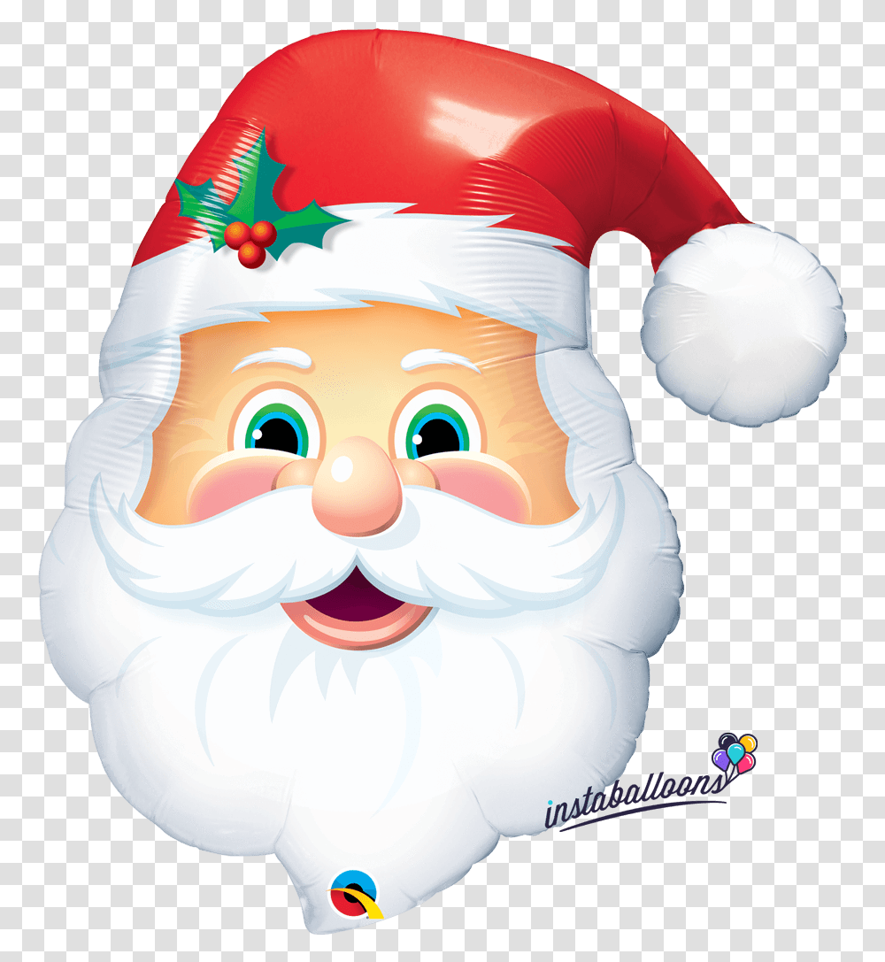 Holiday Balloons Santa Balloon Qualatex, Face Transparent Png