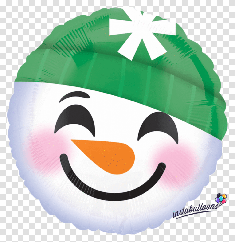 Holiday Balloons Snowman Snowman Face On Round, Helmet, Apparel, Mask Transparent Png