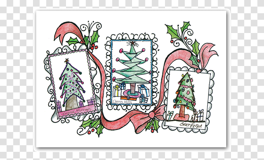 Holiday Card, Doodle, Drawing, Tree Transparent Png
