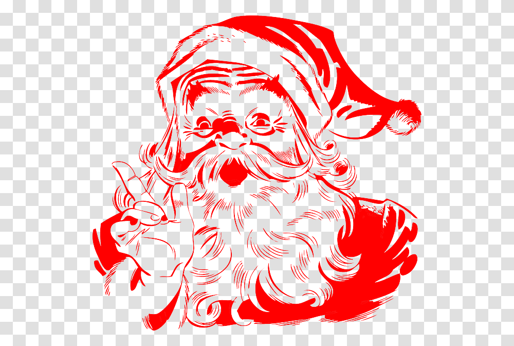 Holiday Cheer Santa Claus Black And White, Floral Design, Pattern Transparent Png