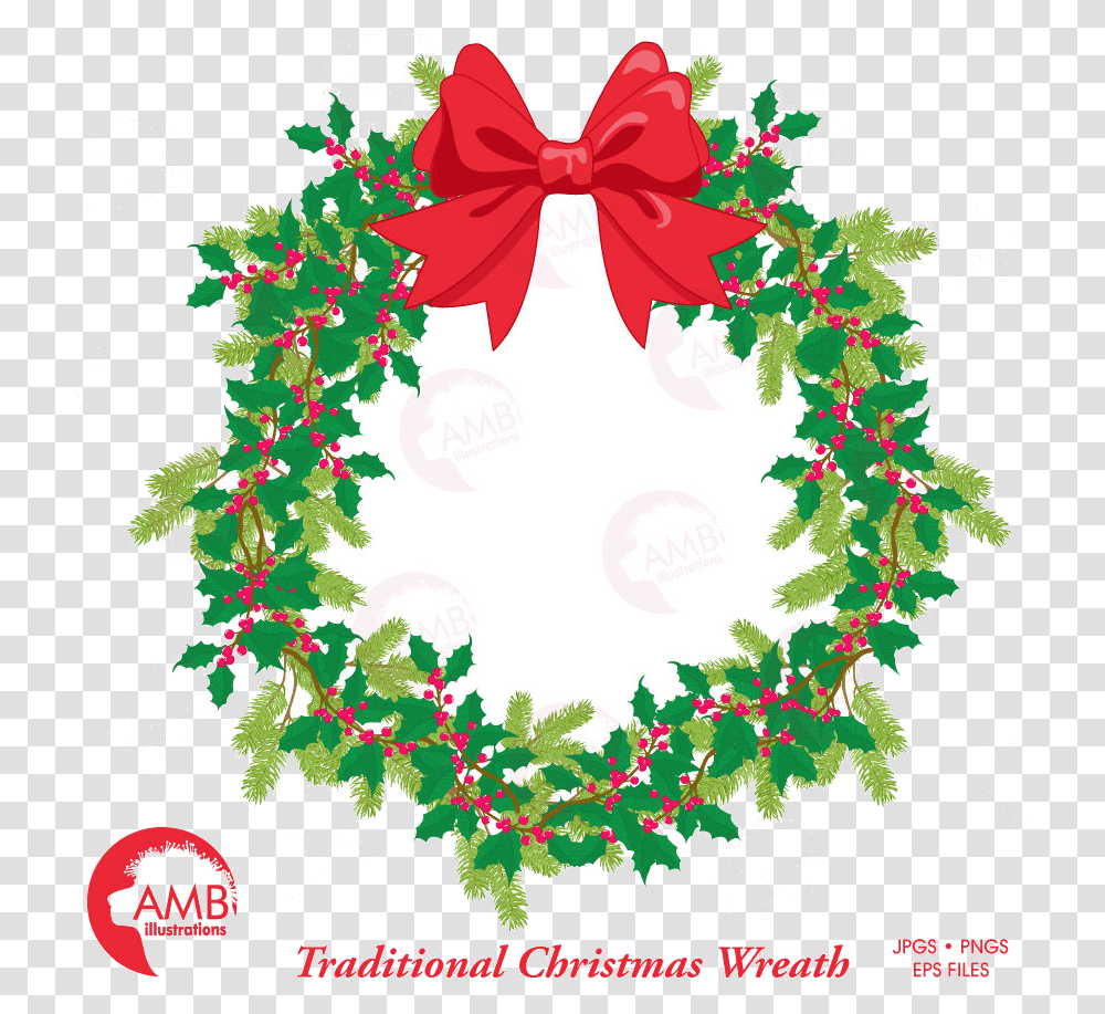 Holiday Christmas Wreath Traditional Clipart Base Christmas Day Transparent Png