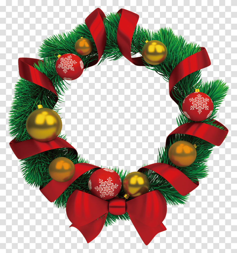 Holiday Garland Christmas Wreath White Background Transparent Png