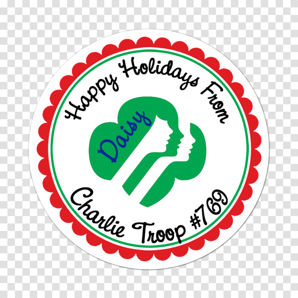 Holiday Girl Scout Personalized Sticker Inktropolis, Label, Logo Transparent Png