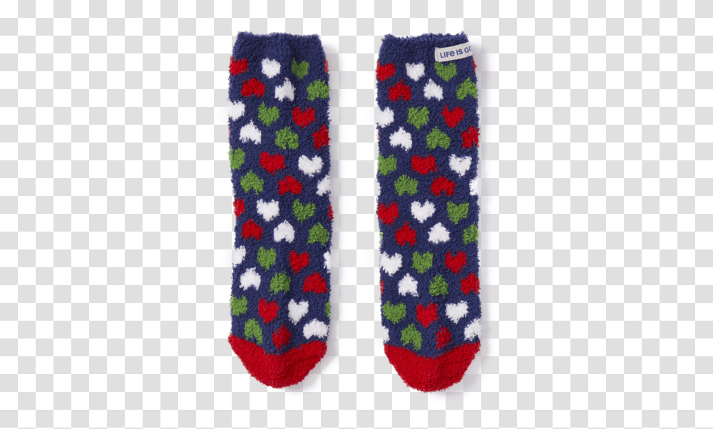 Holiday Heart Pattern Snuggle Socks Sock, Apparel, Rug, Footwear Transparent Png