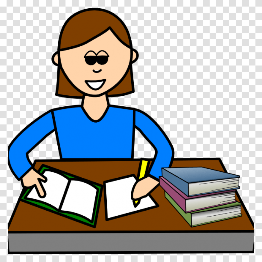 Holiday Homework Clipart Student Studying Clipart, Reading, Sunglasses, Accessories, Accessory Transparent Png