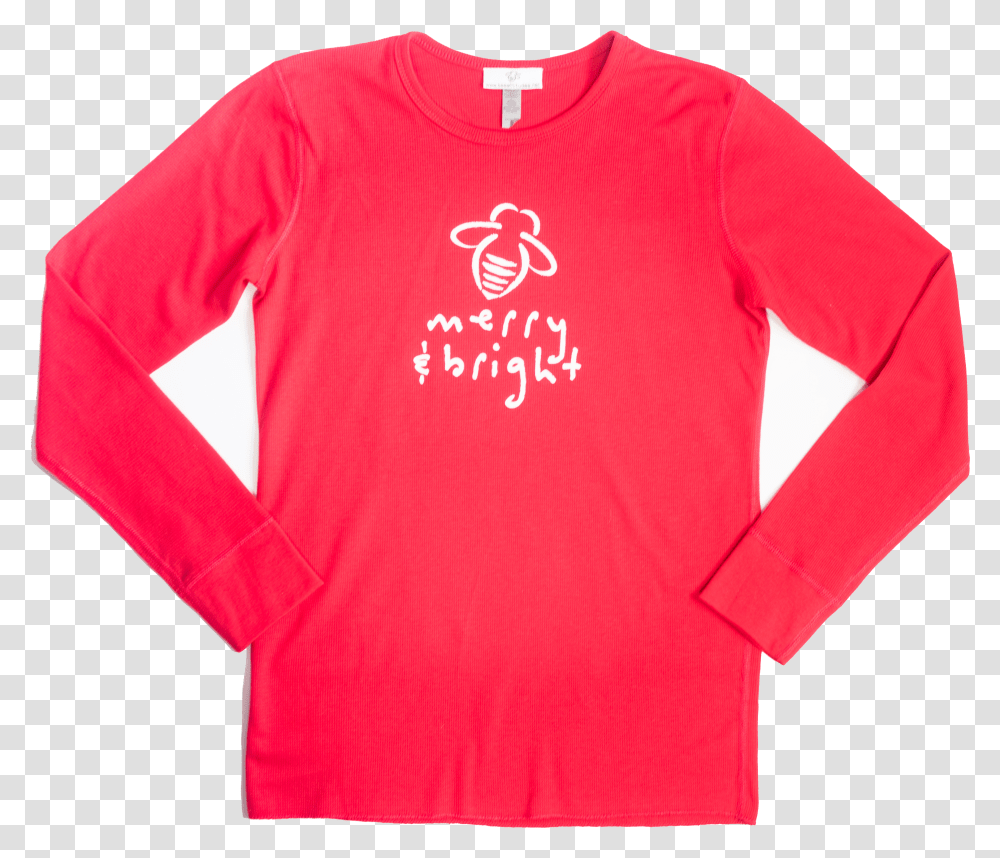 Holiday Red Thermal Bee Merry Amp Bright Download Long Sleeved T Shirt Transparent Png