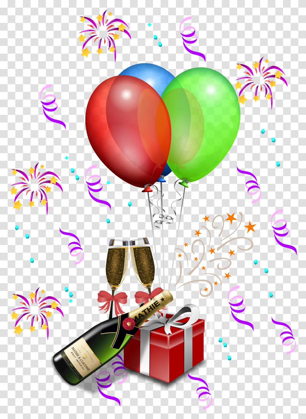 Holiday Scavenger Hunt Ideas Click To Botellas De Champagne Caricatura, Balloon, Paper, Confetti, Graphics Transparent Png