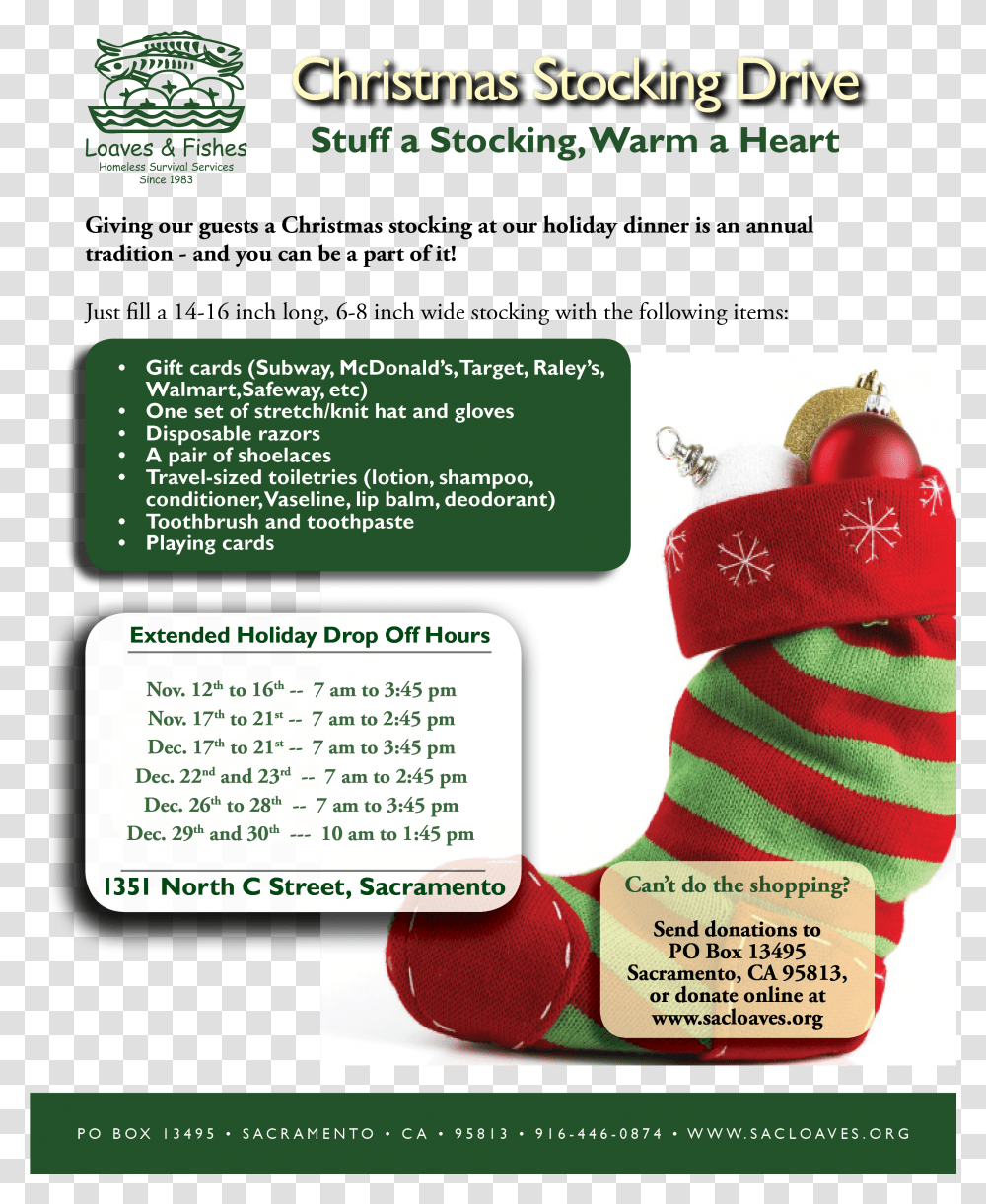 Holiday Stocking Drive Christmas Stockings For Homeless, Clothing, Apparel, Flyer, Paper Transparent Png