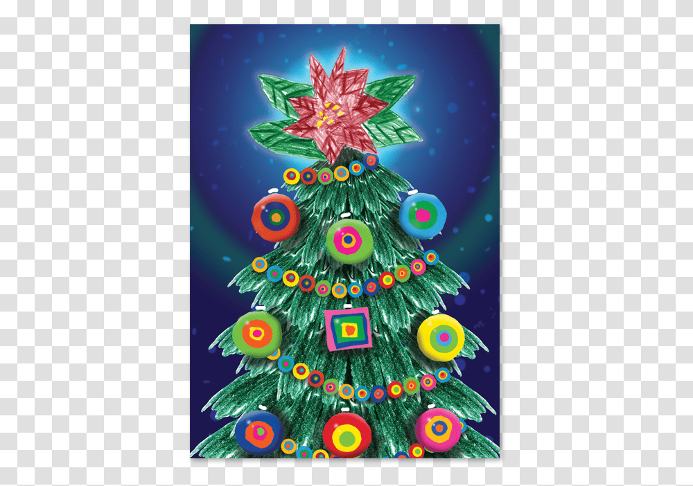 Holiday Tree With A Poinsettia As The Star On Top Christmas Tree, Ornament, Plant Transparent Png