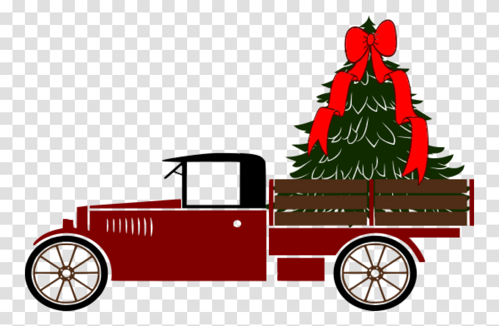 Holiday Vintage Christmas Tree Truck Old Lorry Icon, Fire Truck, Vehicle, Transportation, Car Transparent Png