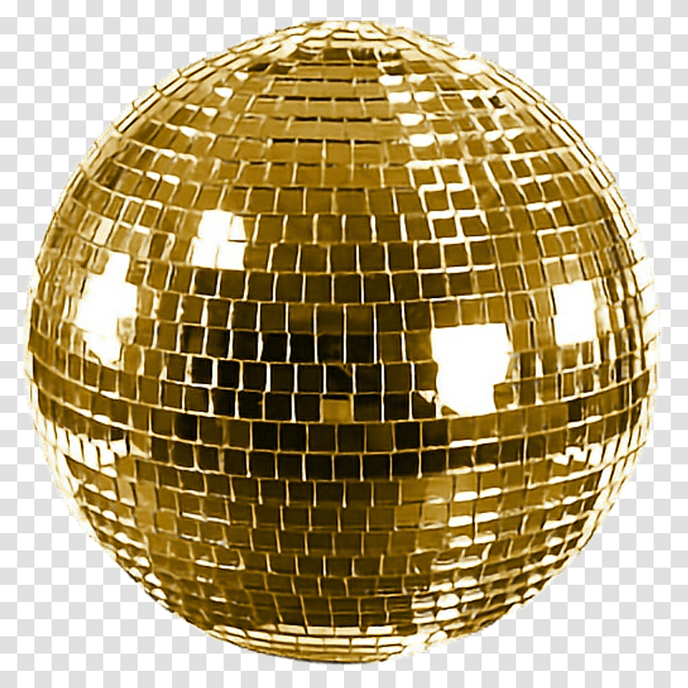 Holidayparty Globe Glow Party Ball Ftestickers Gold Disco Ball, Sphere, Lamp, Bush, Vegetation Transparent Png