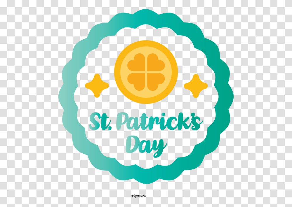 Holidays Yellow Logo Circle For Saint Patricks Day Saint Language, Symbol, Label, Text, Plant Transparent Png